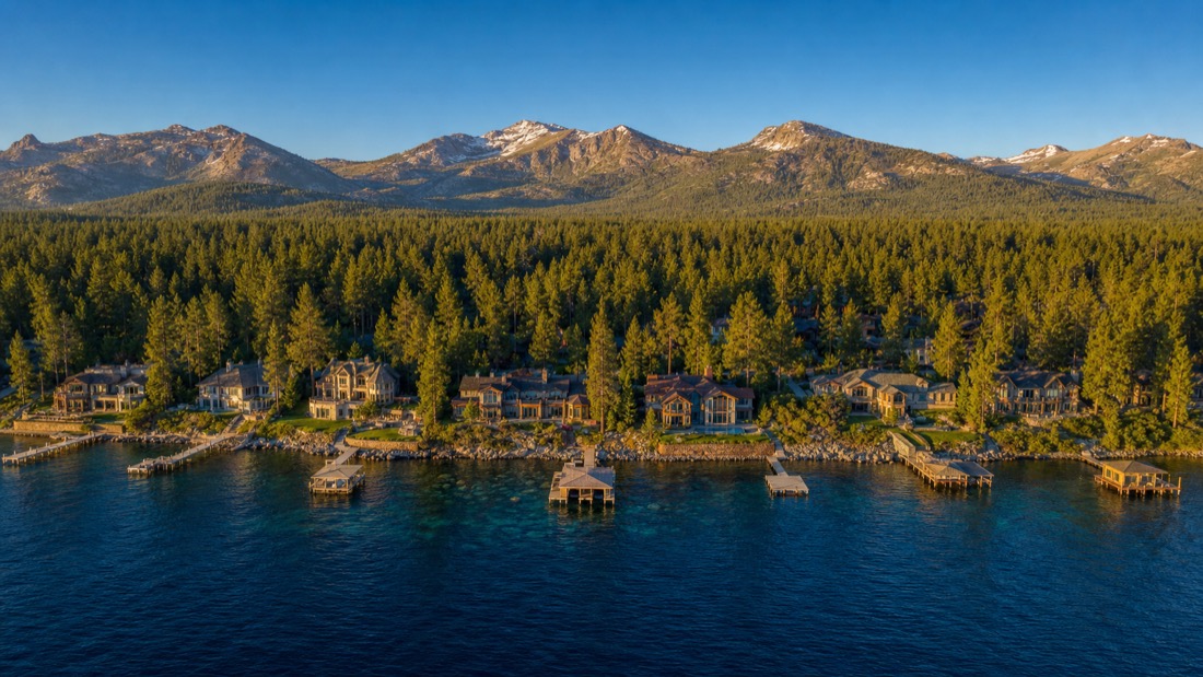 Nevada side of Lake Tahoe — Incline Village and the north shore from above