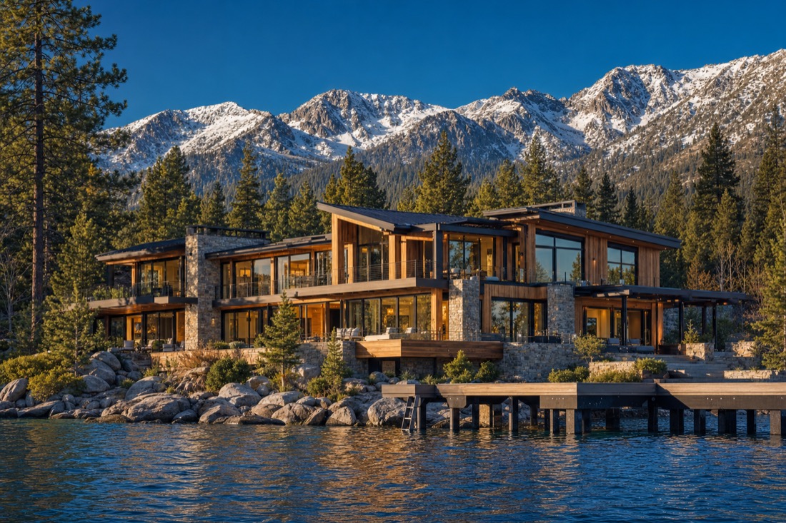 Lake Tahoe homes across price tiers from cabins to lakefront estates, 2026 cost